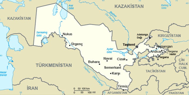 Özbekistan Haritası